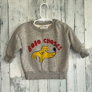 Bobo Choses Baby Boy Gray Sweatshirt
